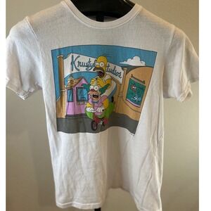 The Simpsons Krusty Studios Graphic T‎ Shirt Mens Womens Unisex White M